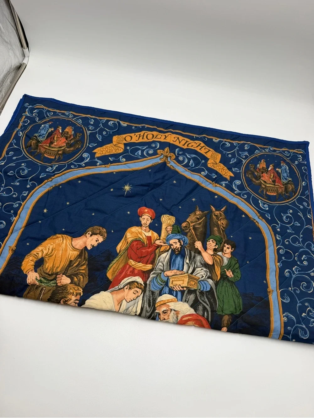 O Holy Night Nativity Quilted Blanket Christmas Throw Quilt 32x42 Wise Men
